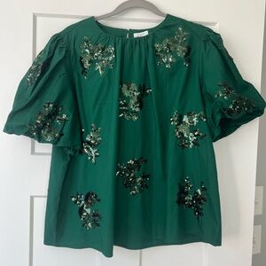 Puff Sleeve Sequin Blouse